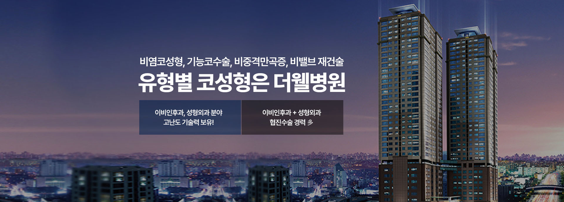 유형별 코성형은 더웰병원