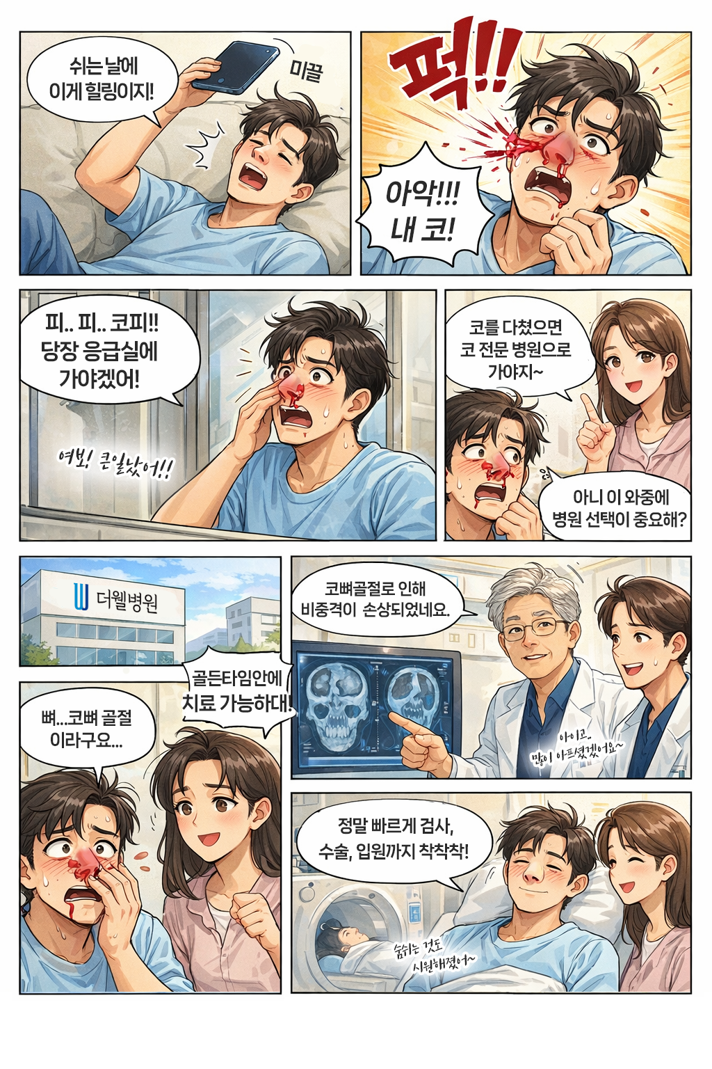 코뼈골절, 수원코뼈골절병원, 코뼈골절치료